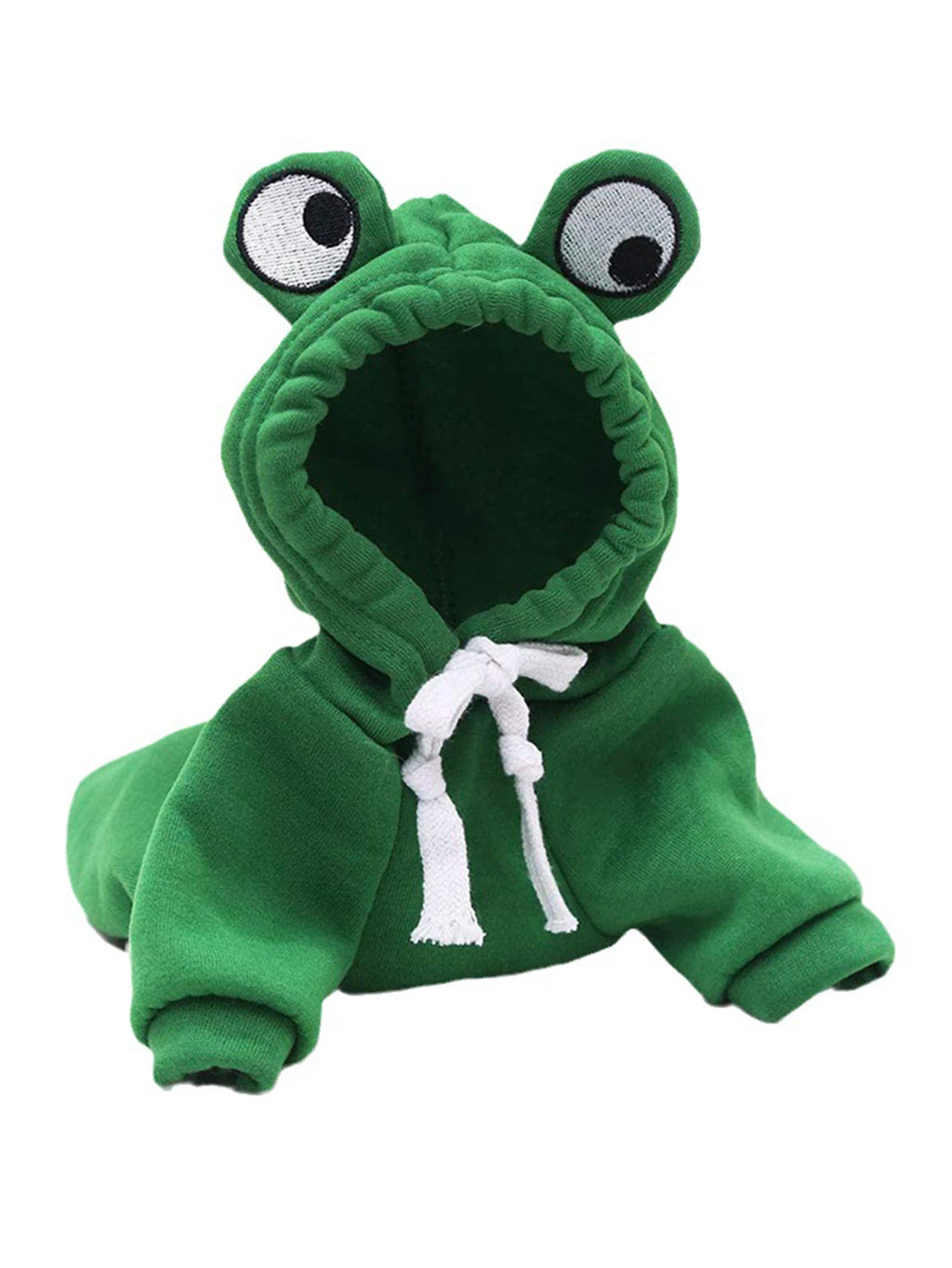 Frog hoodie laid flat